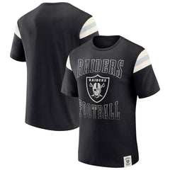Las Vegas Raiders Darius Rucker Collection Football Stripe Sleeve T-Shirt - Black sale
