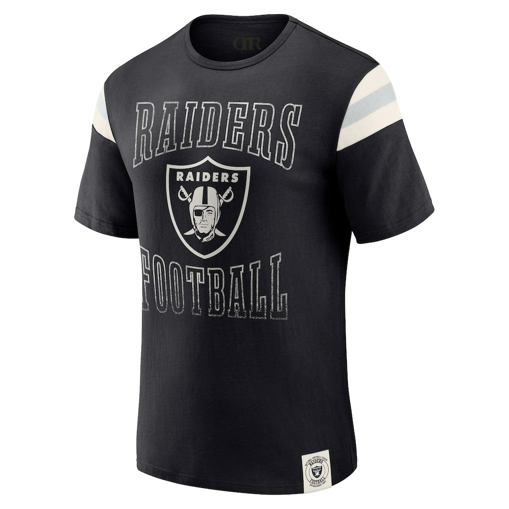 Las Vegas Raiders Darius Rucker Collection Football Stripe Sleeve T-Shirt - Black sale