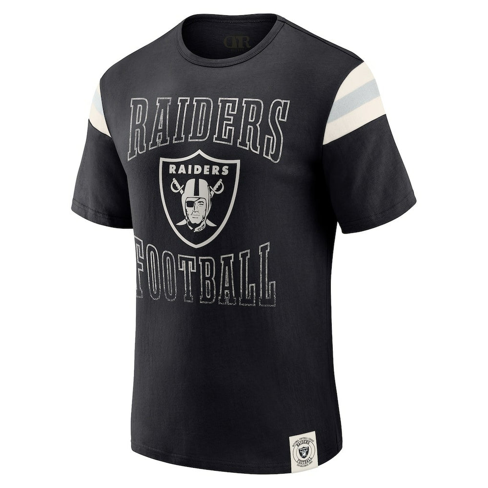 Las Vegas Raiders Darius Rucker Collection Football Stripe Sleeve T-Shirt - Black sale