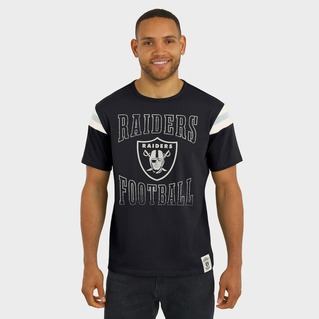 Las Vegas Raiders Darius Rucker Collection Football Stripe Sleeve T-Shirt - Black sale