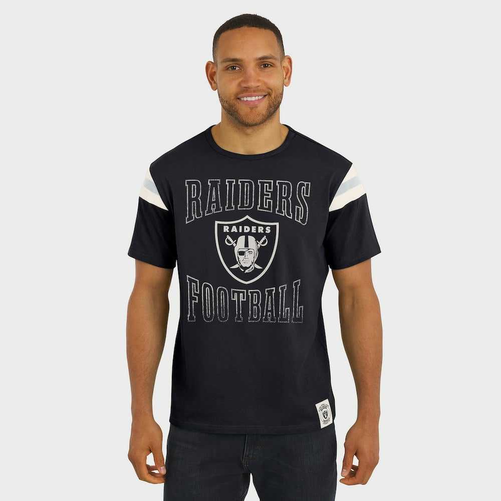 Las Vegas Raiders Darius Rucker Collection Football Stripe Sleeve T-Shirt - Black sale