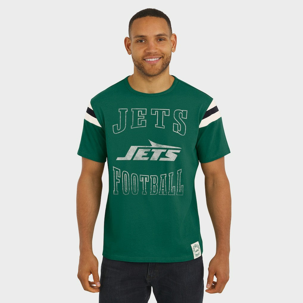 New York Jets Darius Rucker Collection Football Stripe Sleeve T-Shirt - Green for sale