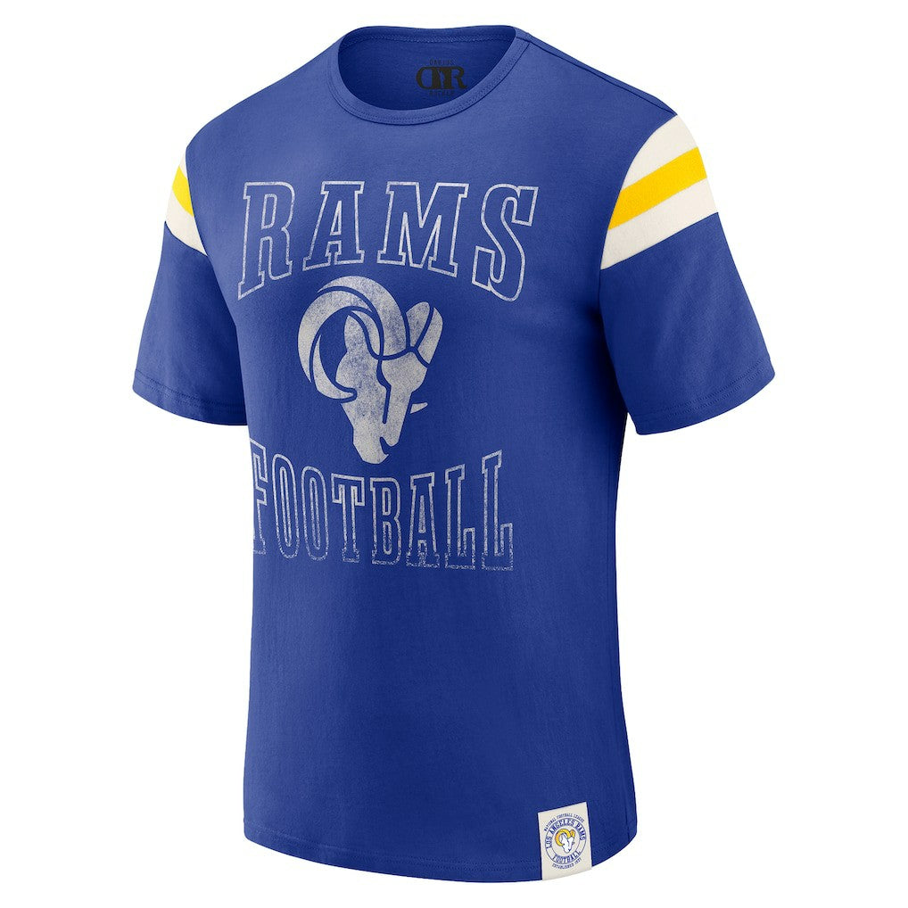 Los Angeles Rams Darius Rucker Collection Football Stripe Sleeve T-Shirt - Royal online