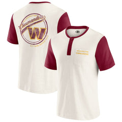 Washington Commanders Darius Rucker Collection Henley Colorblock Slub Pocket T-Shirt - Cream cheap
