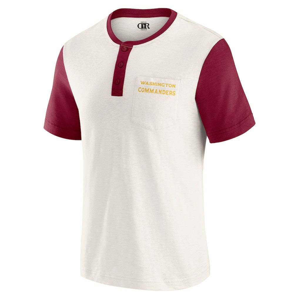 Washington Commanders Darius Rucker Collection Henley Colorblock Slub Pocket T-Shirt - Cream cheap