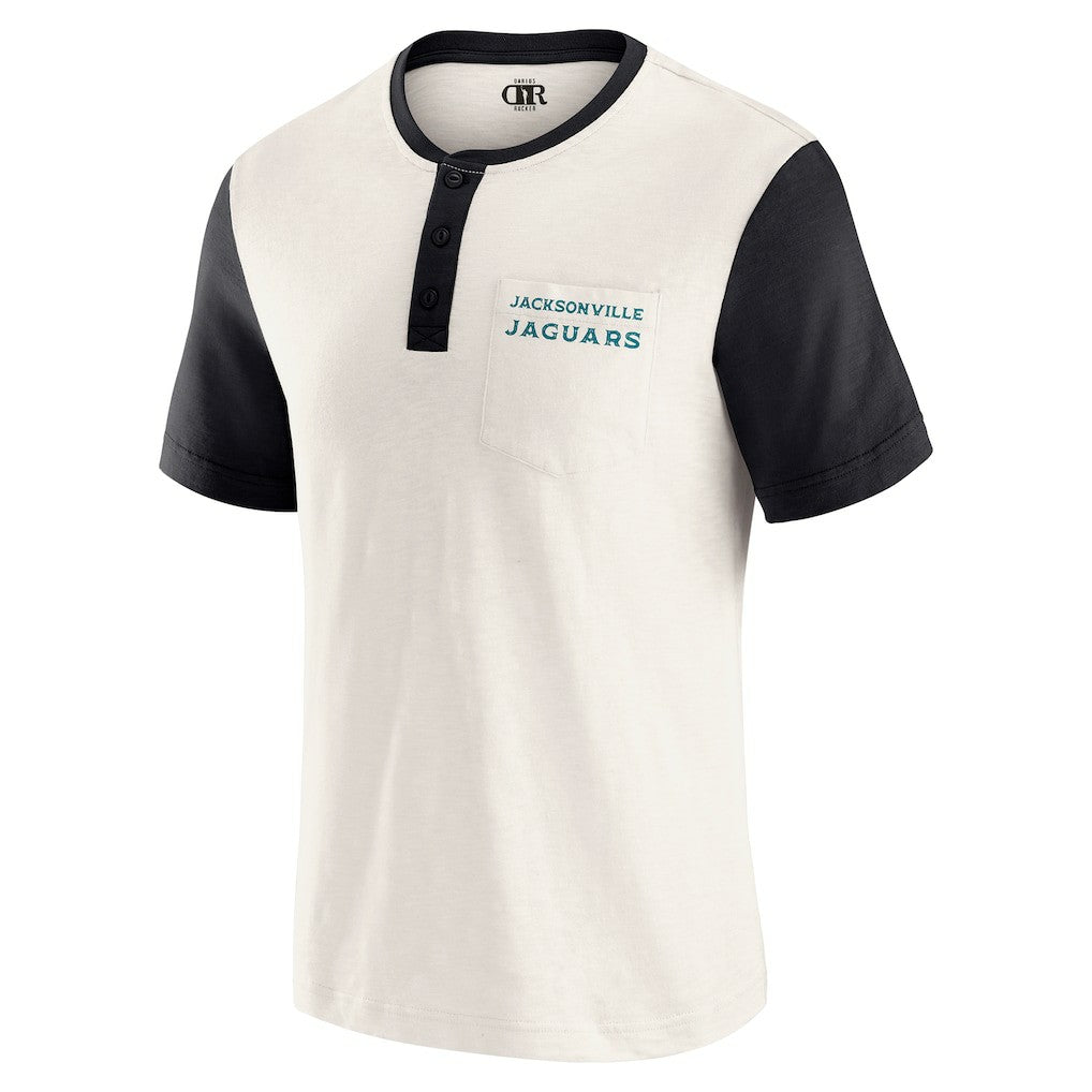 Jacksonville Jaguars Darius Rucker Collection Henley Colorblock Slub Pocket T-Shirt - Cream cheap