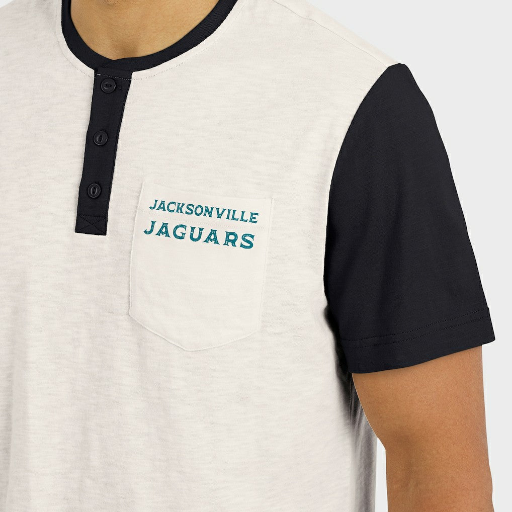 Jacksonville Jaguars Darius Rucker Collection Henley Colorblock Slub Pocket T-Shirt - Cream cheap