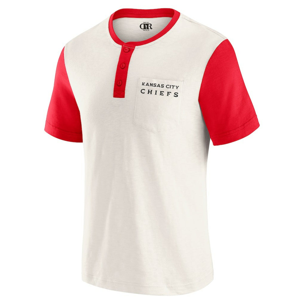 Kansas City Chiefs Darius Rucker Collection Henley Colorblock Slub Pocket T-Shirt - Cream online