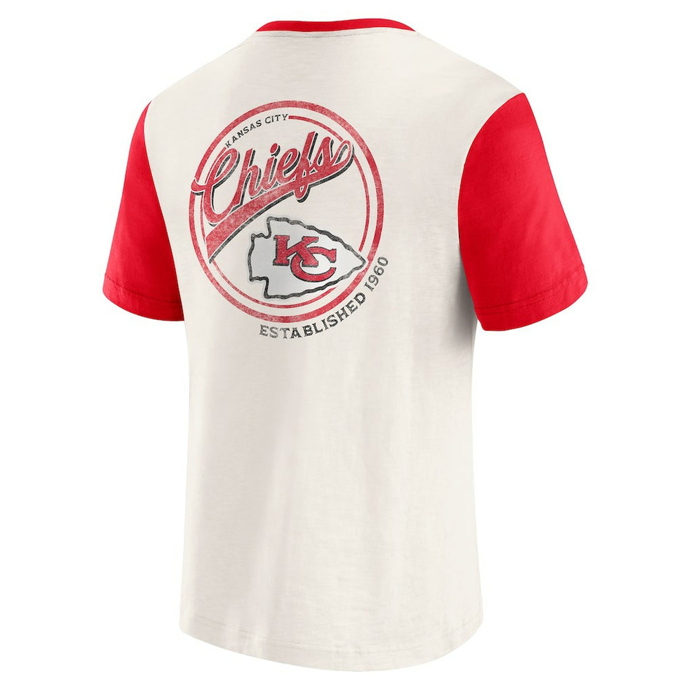 Kansas City Chiefs Darius Rucker Collection Henley Colorblock Slub Pocket T-Shirt - Cream online