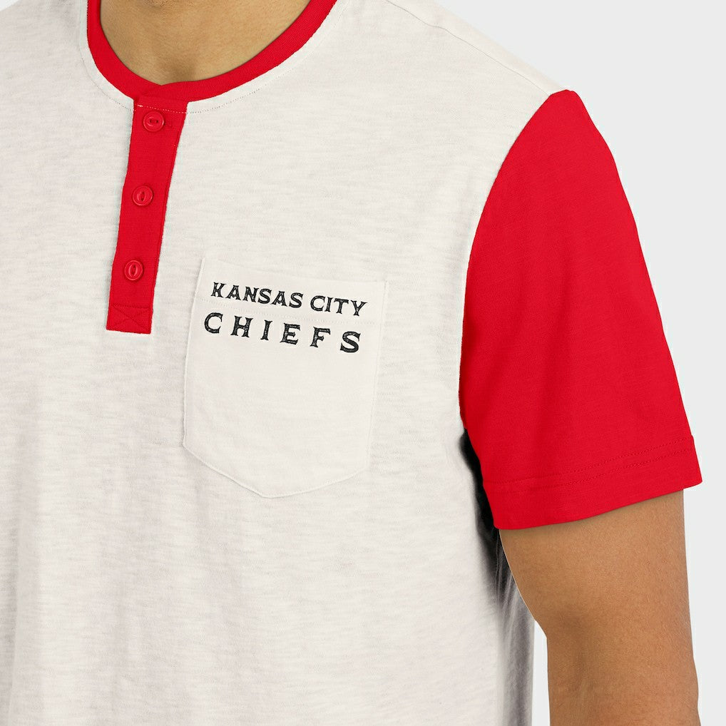 Kansas City Chiefs Darius Rucker Collection Henley Colorblock Slub Pocket T-Shirt - Cream online