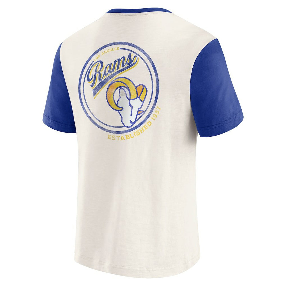 Los Angeles Rams Darius Rucker Collection Henley Colorblock Slub Pocket T-Shirt - Cream cheap