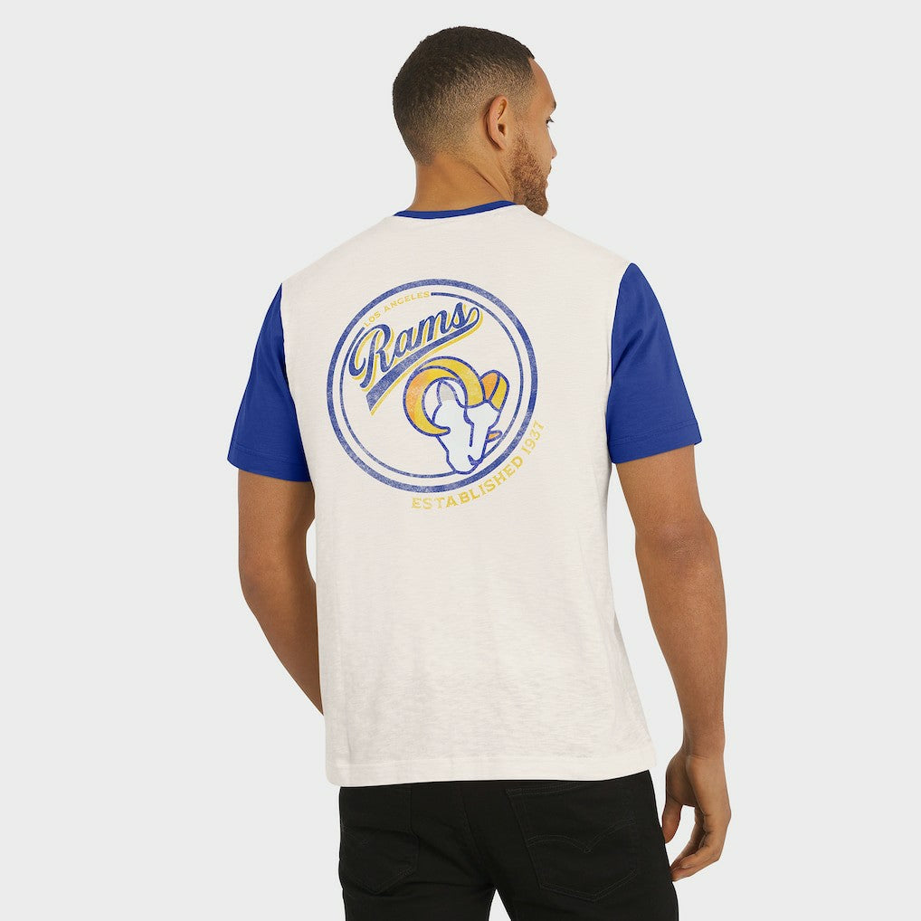 Los Angeles Rams Darius Rucker Collection Henley Colorblock Slub Pocket T-Shirt - Cream cheap