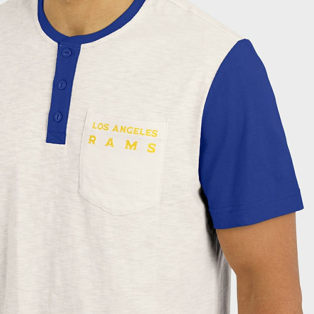 Los Angeles Rams Darius Rucker Collection Henley Colorblock Slub Pocket T-Shirt - Cream cheap