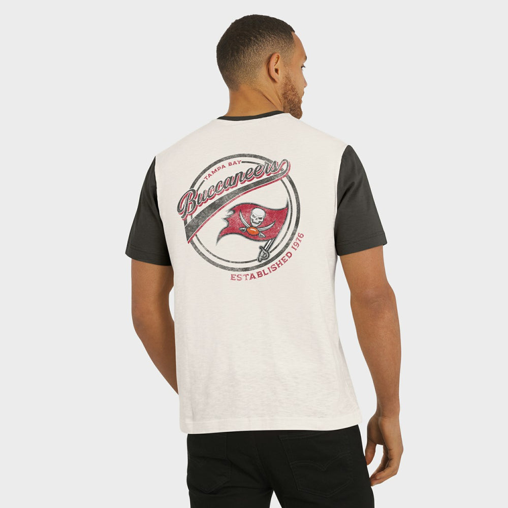 Tampa Bay Buccaneers Darius Rucker Collection Henley Colorblock Slub Pocket T-Shirt - Cream sale