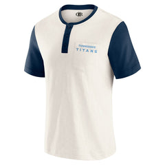 Tennessee Titans Darius Rucker Collection Henley Colorblock Slub Pocket T-Shirt - Cream on sale