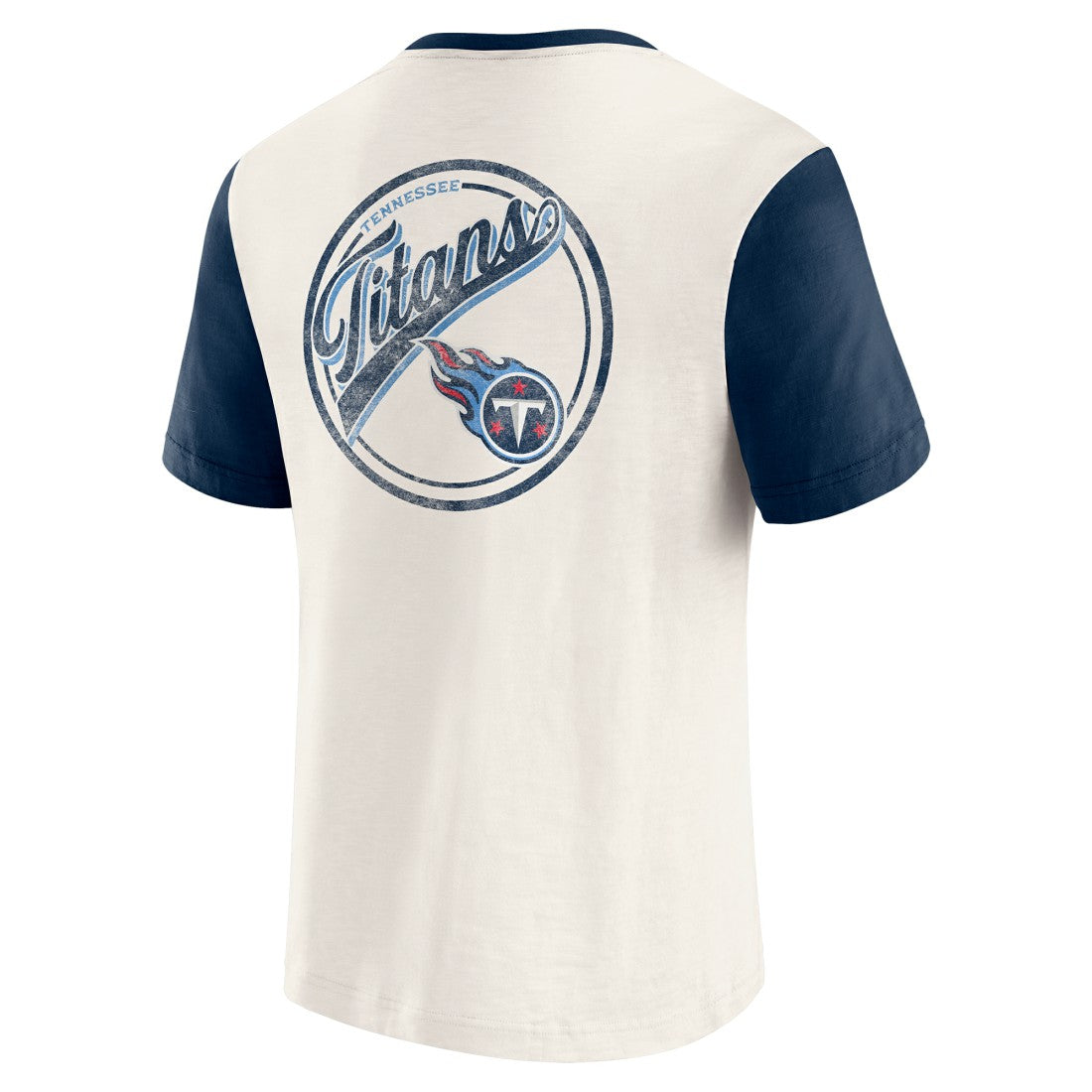 Tennessee Titans Darius Rucker Collection Henley Colorblock Slub Pocket T-Shirt - Cream on sale