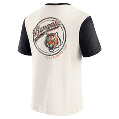 Cincinnati Bengals Darius Rucker Collection Henley Colorblock Slub Pocket T-Shirt - Cream on sale