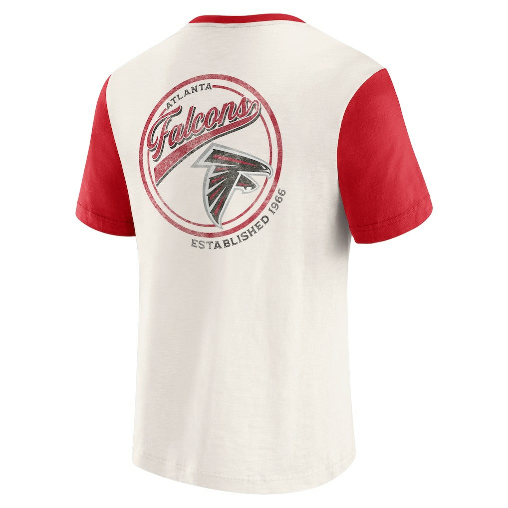Atlanta Falcons Darius Rucker Collection Henley Colorblock Slub Pocket T-Shirt - Cream discount