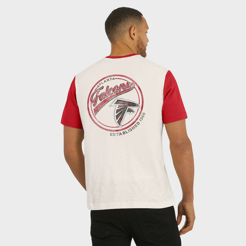 Atlanta Falcons Darius Rucker Collection Henley Colorblock Slub Pocket T-Shirt - Cream discount