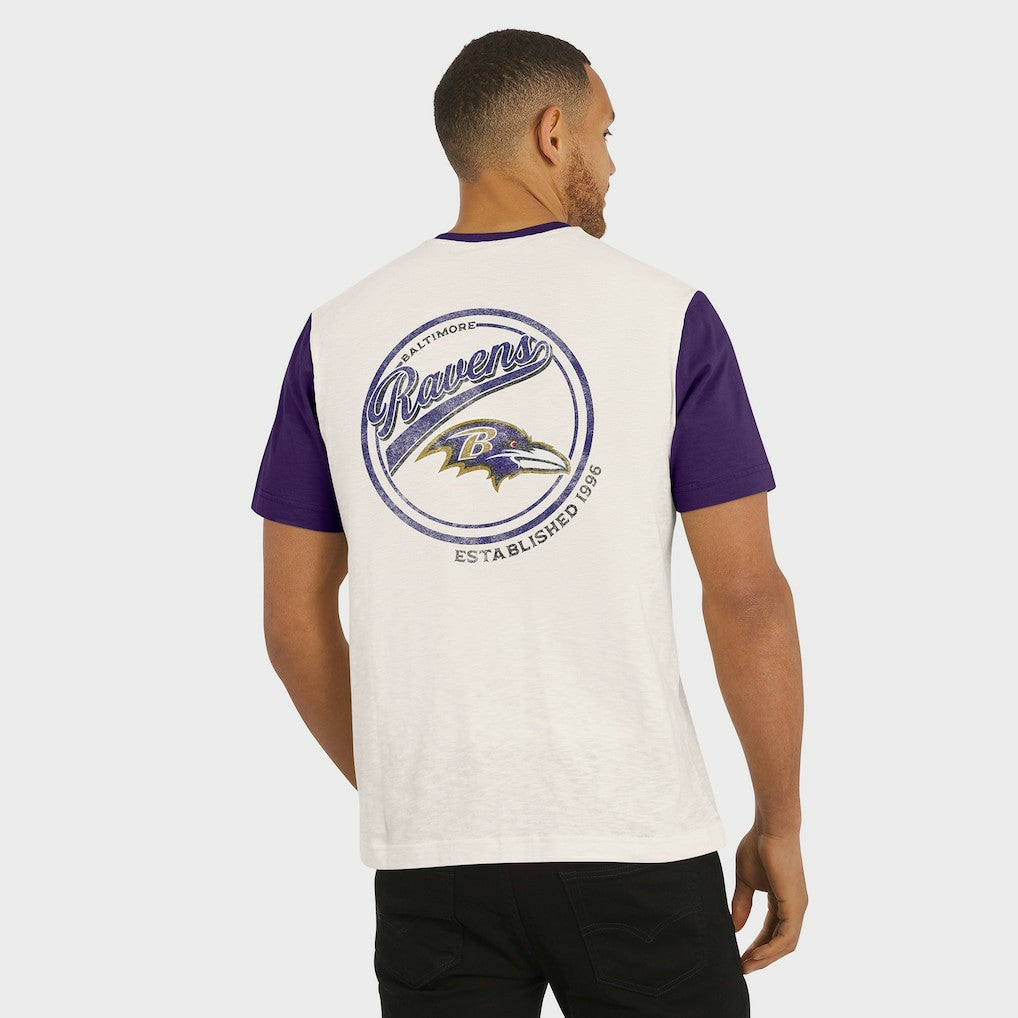 Baltimore Ravens Darius Rucker Collection Henley Colorblock Slub Pocket T-Shirt - Cream sale