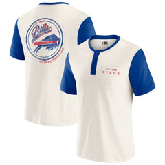 Buffalo Bills Darius Rucker Collection Henley Colorblock Slub Pocket T-Shirt - Cream outlet