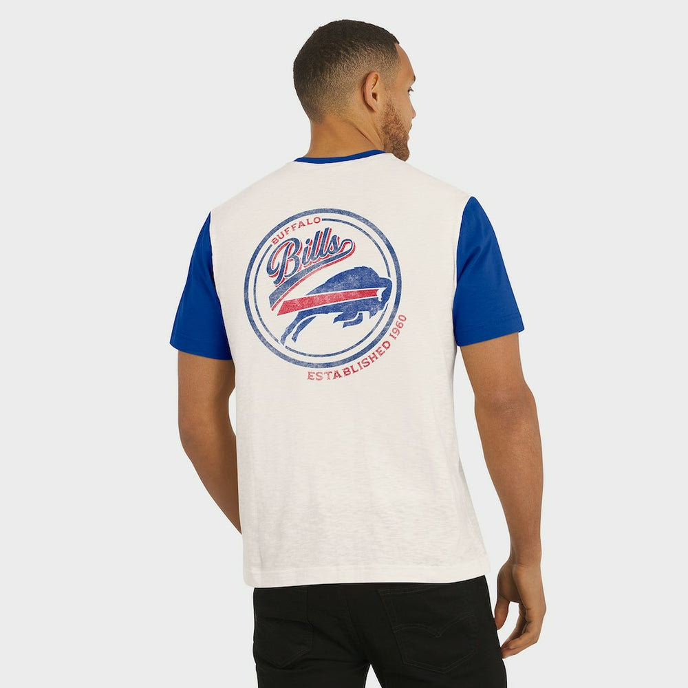 Buffalo Bills Darius Rucker Collection Henley Colorblock Slub Pocket T-Shirt - Cream outlet