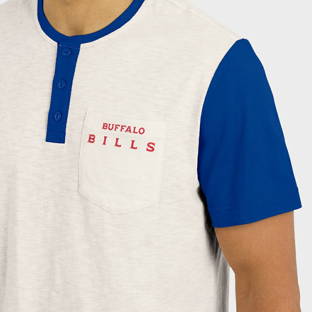 Buffalo Bills Darius Rucker Collection Henley Colorblock Slub Pocket T-Shirt - Cream outlet