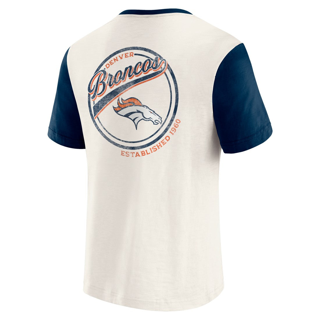 Denver Broncos Darius Rucker Collection Henley Colorblock Slub Pocket T-Shirt - Cream discount