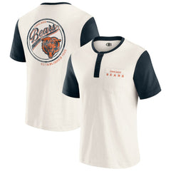 Chicago Bears Darius Rucker Collection Henley Colorblock Slub Pocket T-Shirt - Cream online