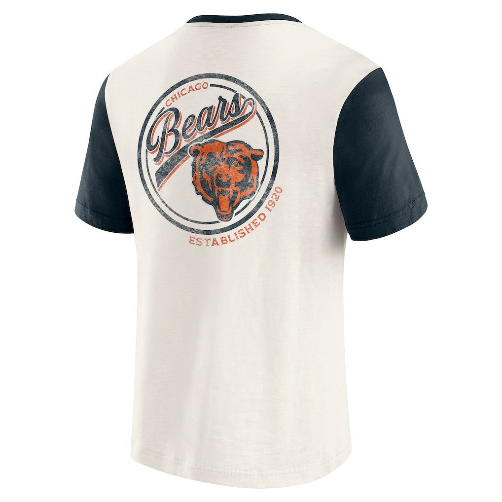 Chicago Bears Darius Rucker Collection Henley Colorblock Slub Pocket T-Shirt - Cream online