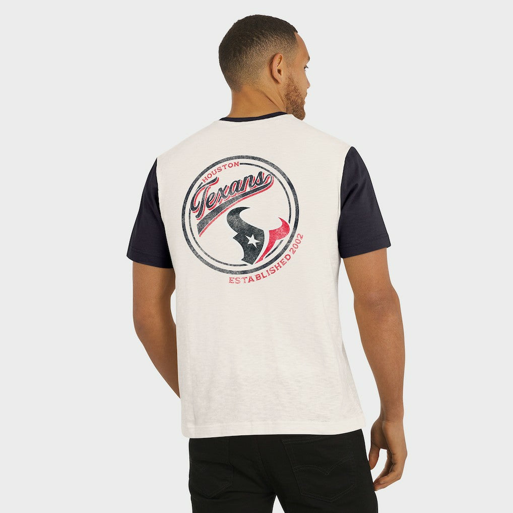 Houston Texans Darius Rucker Collection Henley Colorblock Slub Pocket T-Shirt - Cream discount