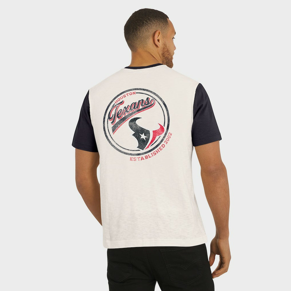 Houston Texans Darius Rucker Collection Henley Colorblock Slub Pocket T-Shirt - Cream discount