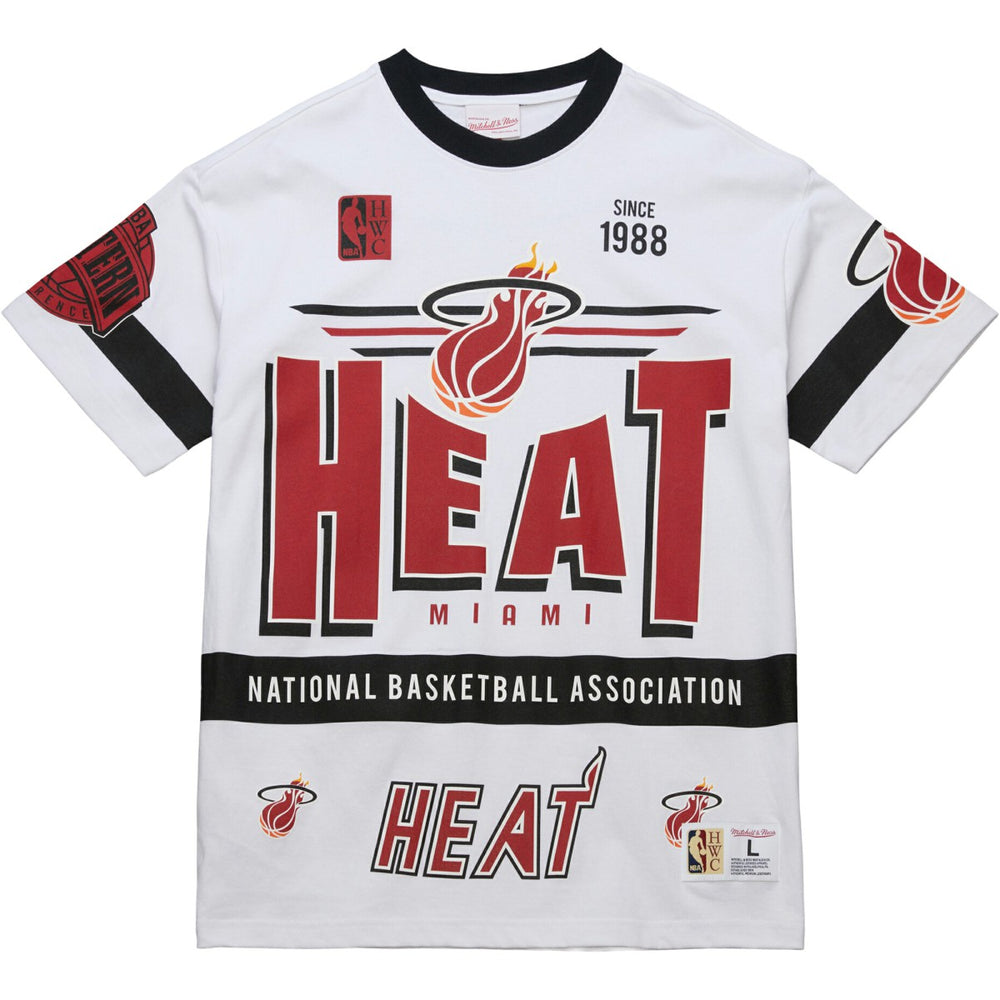 Miami Heat Unisex Hardwood Classics Vintage Team Origins Premium T-Shirt - White | Mitchell & Ness discount