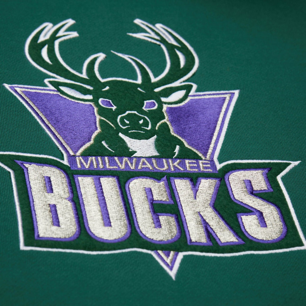 Milwaukee Bucks Hardwood Classics Team Origins Fleece Pullover Hoodie - Hunter Green | Mitchell & Ness on sale