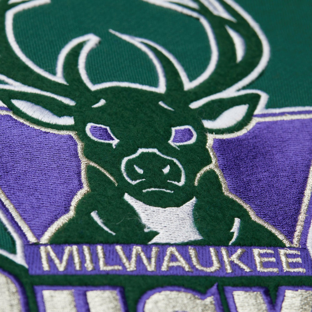 Milwaukee Bucks Hardwood Classics Team Origins Fleece Pullover Hoodie - Hunter Green | Mitchell & Ness on sale