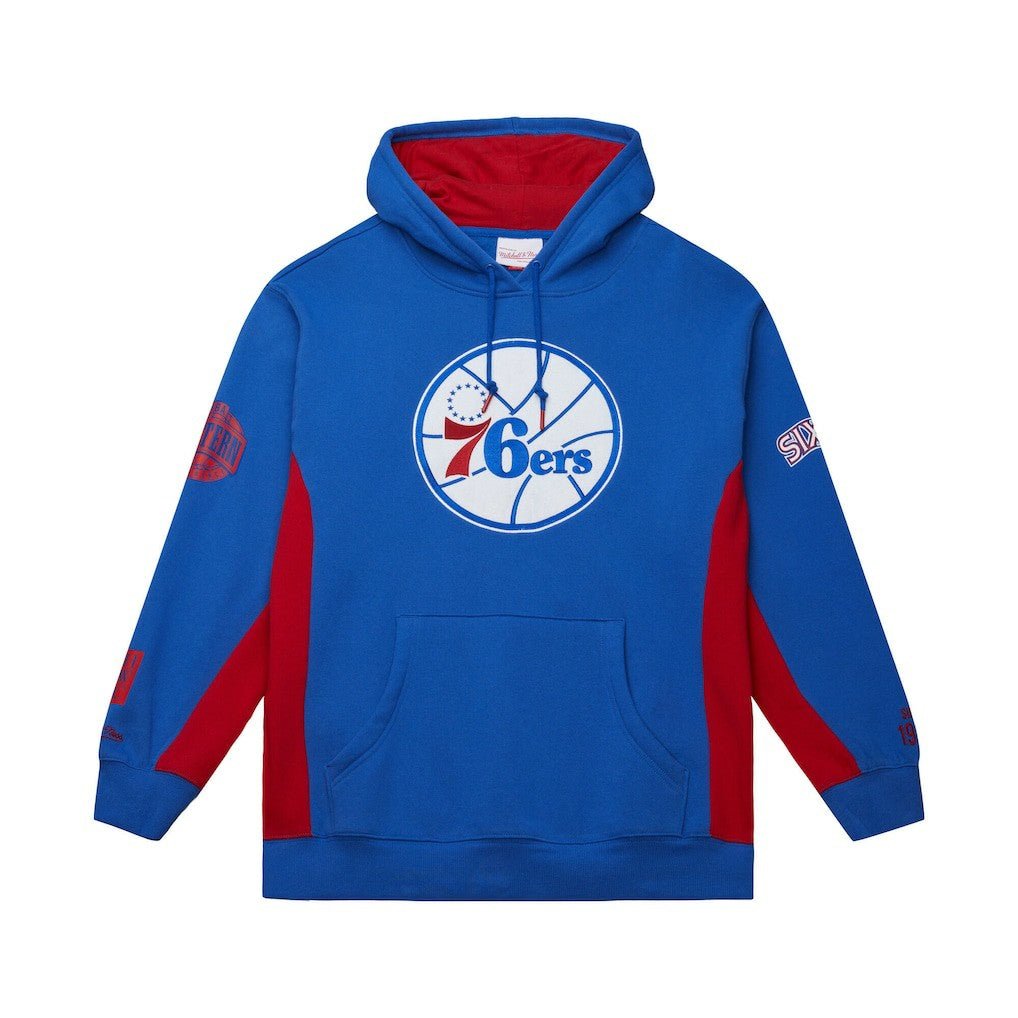 Philadelphia 76ers Hardwood Classics Team Origins Fleece Pullover Hoodie - Royal | Mitchell & Ness online