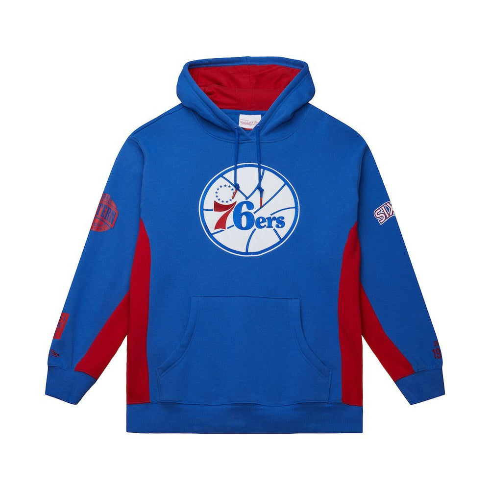 Philadelphia 76ers Hardwood Classics Team Origins Fleece Pullover Hoodie - Royal | Mitchell & Ness online