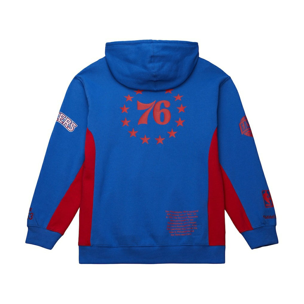 Philadelphia 76ers Hardwood Classics Team Origins Fleece Pullover Hoodie - Royal | Mitchell & Ness online