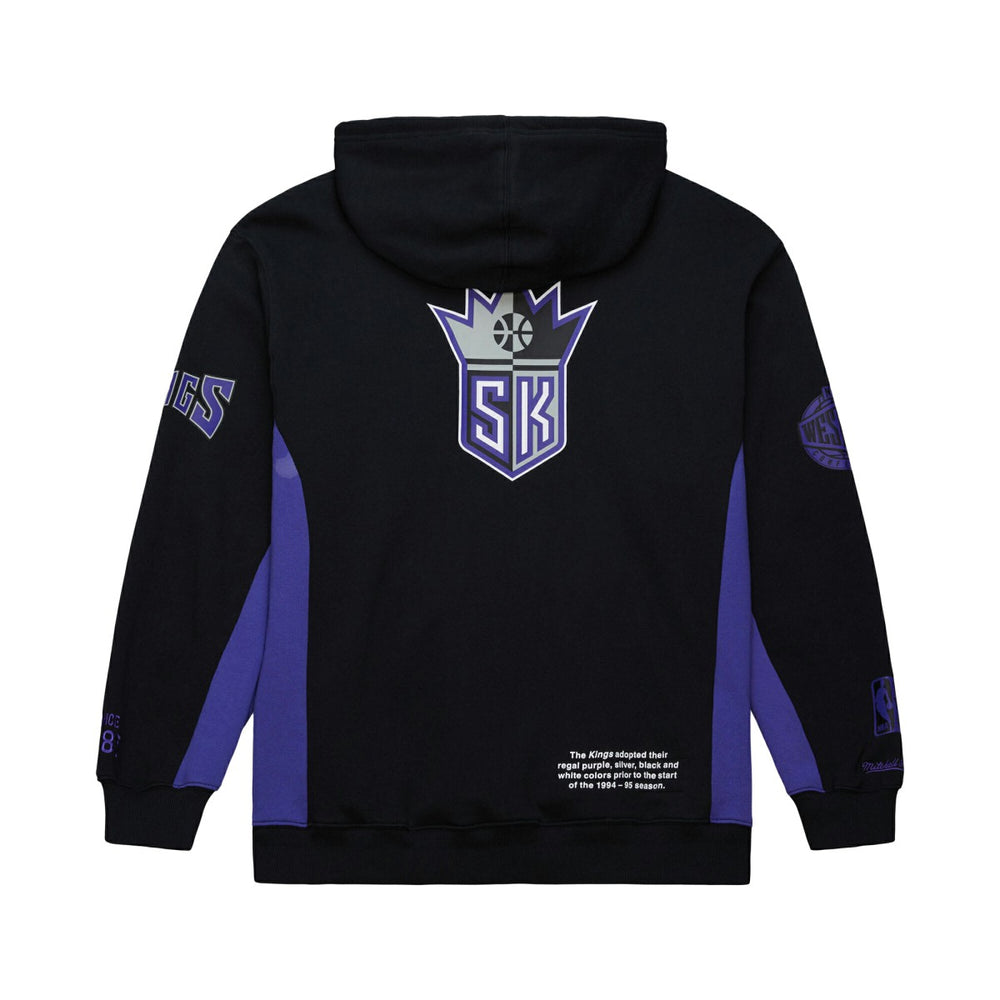 Sacramento Kings Hardwood Classics Team Origins Fleece Pullover Hoodie - Black | Mitchell & Ness shop