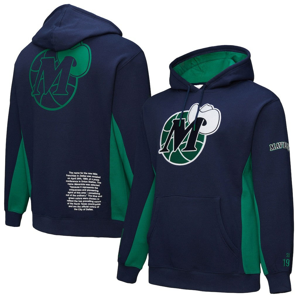 Dallas Mavericks Hardwood Classics Team Origins Fleece Pullover Hoodie sale - Navy | Mitchell & Ness outlet
