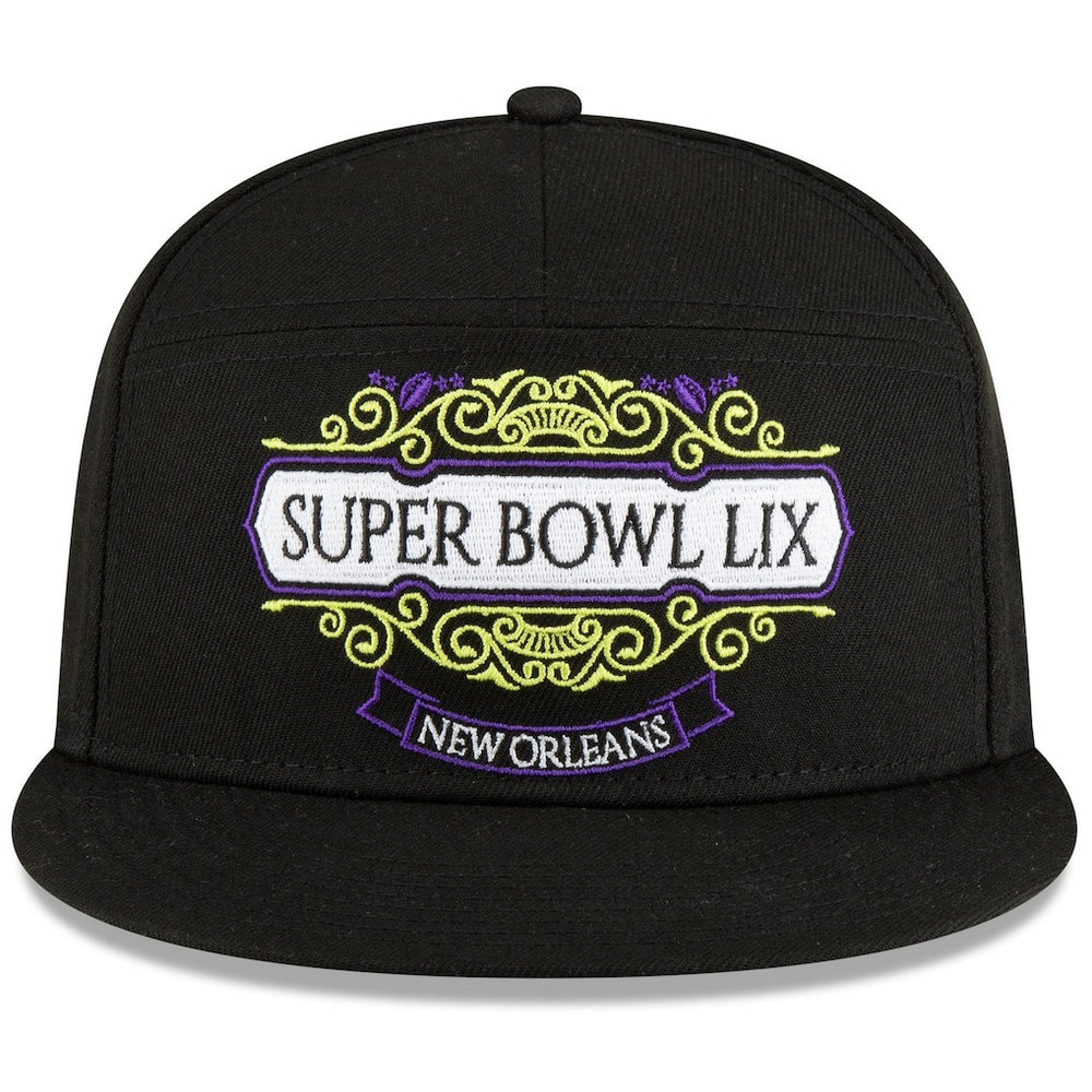Philadelphia Eagles New Era Super Bowl LIX Tarmac Split Panel 9FIFTY Snapback Hat - Black on sale