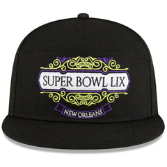 Philadelphia Eagles New Era Super Bowl LIX Tarmac Split Panel 9FIFTY Snapback Hat - Black on sale