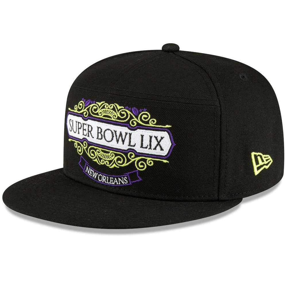Philadelphia Eagles New Era Super Bowl LIX Tarmac Split Panel 9FIFTY Snapback Hat - Black on sale