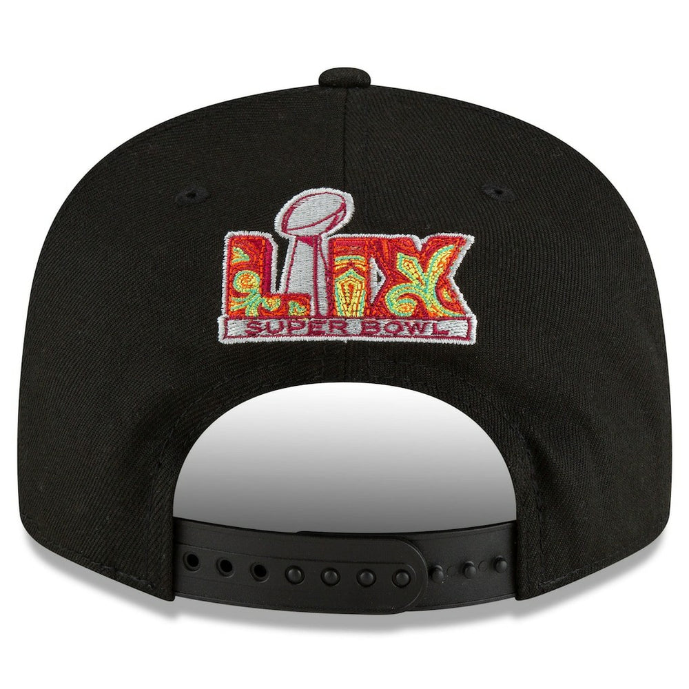 Philadelphia Eagles New Era Super Bowl LIX Tarmac Split Panel 9FIFTY Snapback Hat - Black on sale