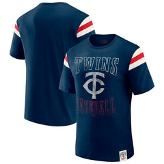 Minnesota Twins Darius Rucker Collection Distressed Sleeve Stripe T-Shirt - Navy