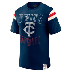 Minnesota Twins Darius Rucker Collection Distressed Sleeve Stripe T-Shirt - Navy