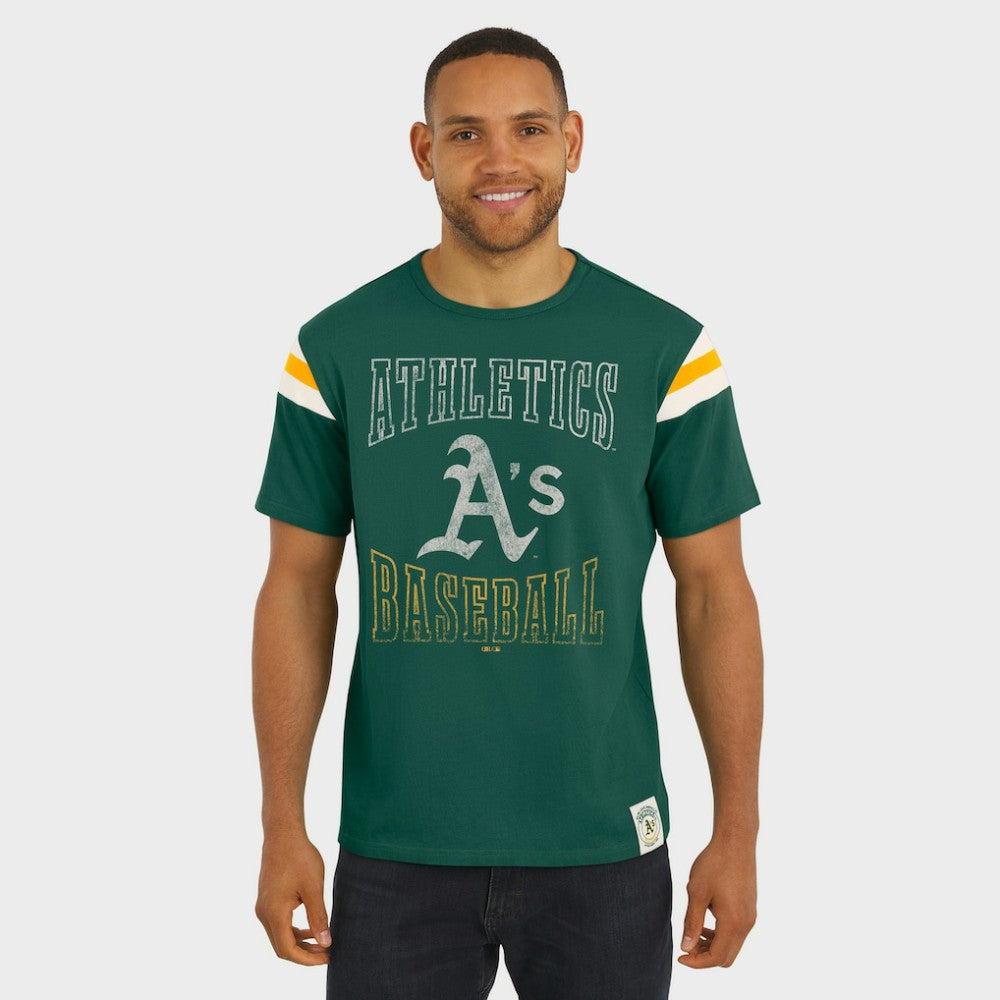 Athletics Darius Rucker Collection Distressed Sleeve Stripe T-Shirt - Green