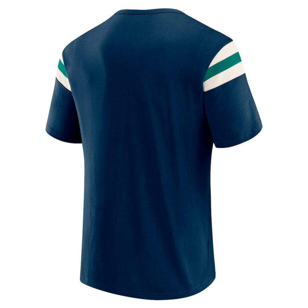 Seattle Mariners Darius Rucker Collection Distressed Sleeve Stripe T-Shirt - Navy