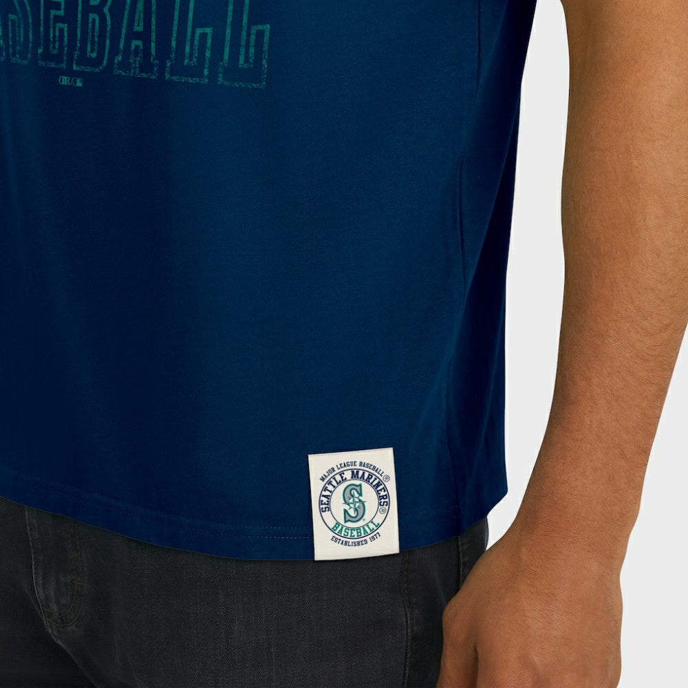 Seattle Mariners Darius Rucker Collection Distressed Sleeve Stripe T-Shirt - Navy