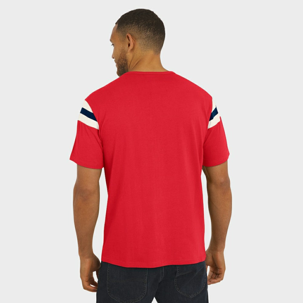 St. Louis Cardinals Darius Rucker Collection Distressed Sleeve Stripe T-Shirt - Red